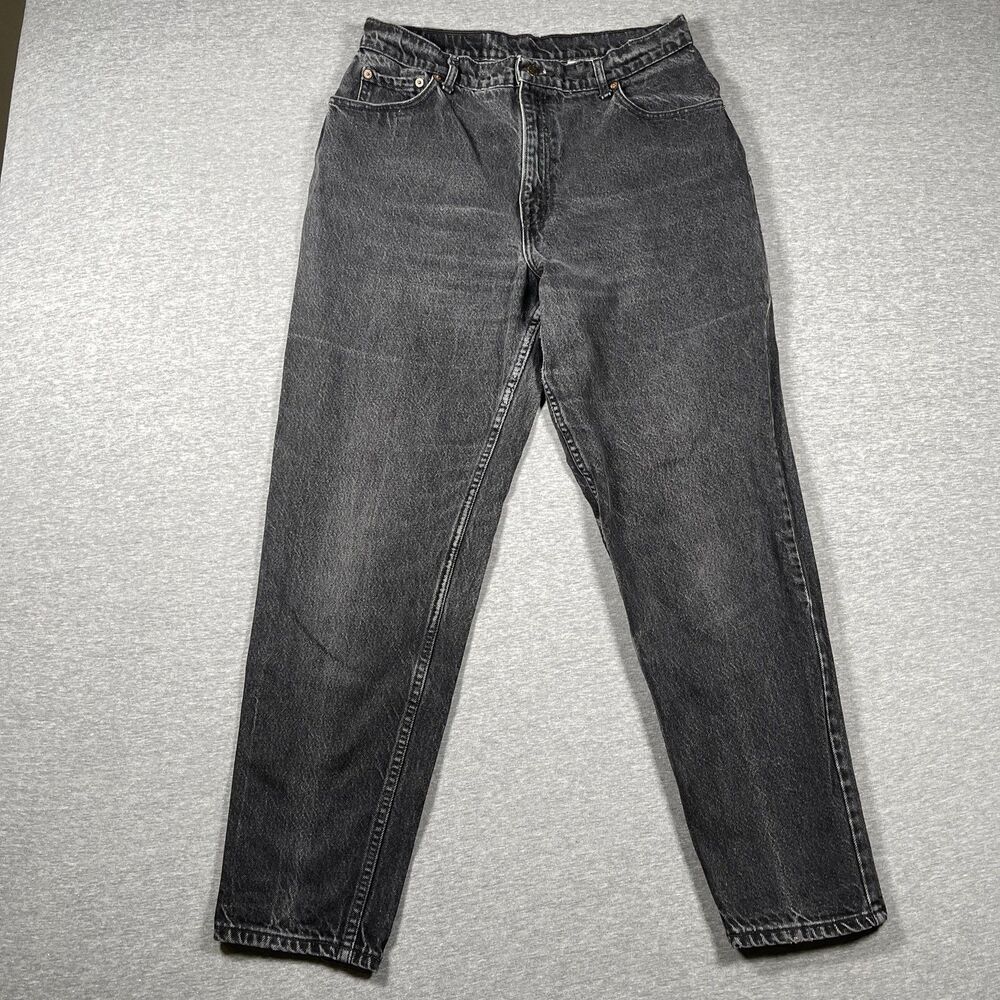 VTG Levi's Jeans Womens 14 Black Mom High Rise Relaxed Fit Charcoal Wash Denim